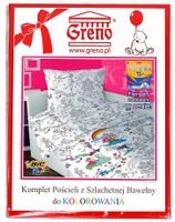 Pościel do wielokrotnego kolorowania dla dzieci 160x200 Greno BiC girl