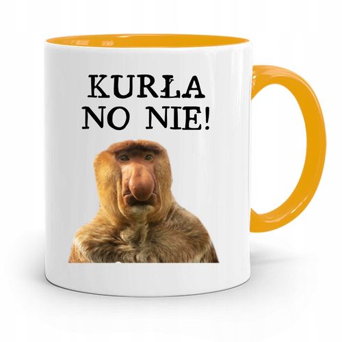 Kubek Żółty Nosacz Janusz Kurła No Nie! Prezent Z Nadrukiem Ze Zdjęciem na Arena.pl