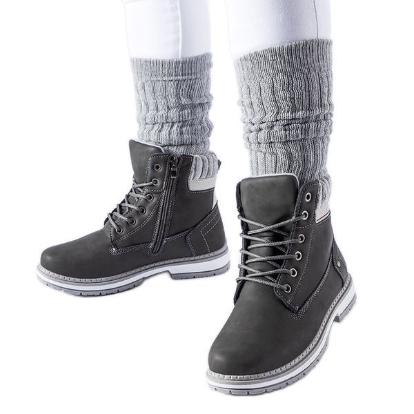 Szare ocieplane traperki r.39 zdjęcie 1