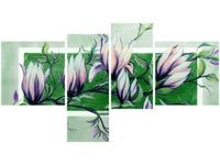 100 55CM OBRAZ 4 ELEM SŁODYCZ MAGNOLII ZIELENI PŁÓTNO DRUK