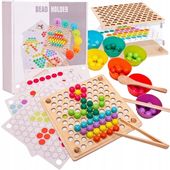 DREWNIANA UKŁADANKA MONTESSORI KULE KORALIK PUZZLE