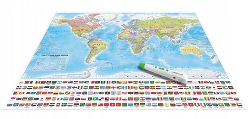 INTERAKTYWNA MAPA ŚWIATA Z PENEM / PIÓREM MUNDIMAP GRY EDUKACJA ARTGLOB na Arena.pl