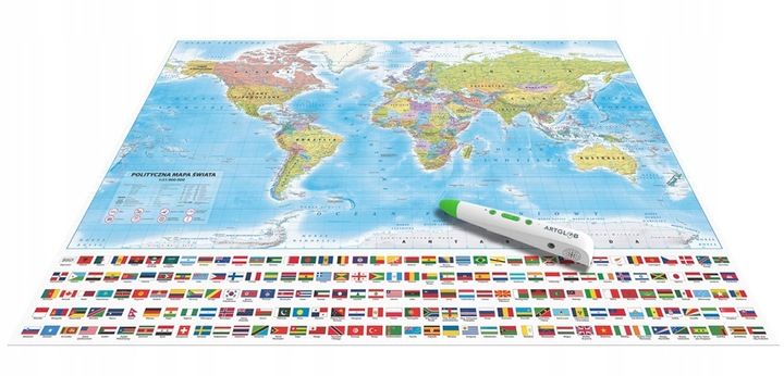INTERAKTYWNA MAPA ŚWIATA Z PENEM / PIÓREM MUNDIMAP GRY EDUKACJA ARTGLOB zdjęcie 6