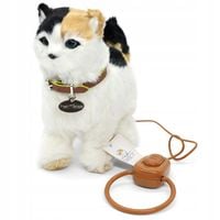 INTERAKTYWNY KOTEK TRICOLOR maskotka NA SMYCZY kot CHODZI MIAUCZY PREZENT