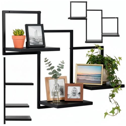 Półka ścienna, potrójna uniwersalna 57,5x21x50 cm wisząca, czarna na Arena.pl