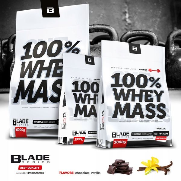 HI TEC BLADE 100% Whey Mass 3000g MASA GAINER zdjęcie 5
