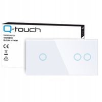 PANEL SZKLANY DOTYKOWY WŁĄCZNIK ŚWIATŁA POTRÓJNY BIAŁY 2+1 2 MODUŁY