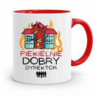 Dla Dyrektora Kubek Czerwony Piekielnie Dobry Z Nadrukiem Ze Zdjęciem