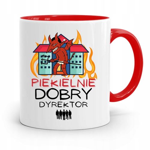 Dla Dyrektora Kubek Czerwony Piekielnie Dobry Z Nadrukiem Ze Zdjęciem na Arena.pl