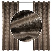 Zasłona  welwetowa na przelotkach Eurofirany 140X250 INGRID czekoladowy