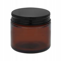 Słoik brązowy do świec 60 ml z czarną metalową nakrętką