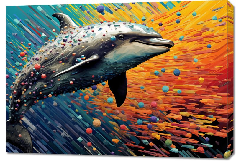 Obraz 100x70cm Delfin w Palecie Barw zdjęcie 1