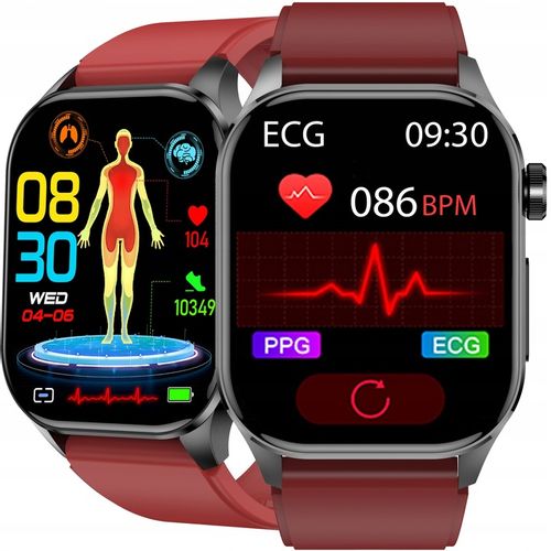 SMARTWATCH ZEGAREK DAMSKI EKG GLUKOZA CIŚNIENIE TEMPERATURA ROZMOWY MENU PL na Arena.pl