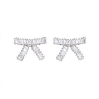 kolczyki z cyrkoniami kokardki k699