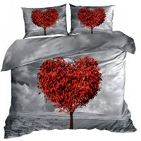Pościel 3D bawełna satyna 200x220cm DRZEWO MIŁOŚCI