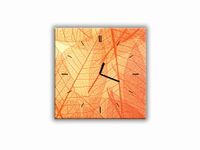 ZEGAR SZKLANY KWADRATOWY - Pomarańczowe liście