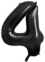Balon foliowy Cyfra 4, 86cm, czarny XL