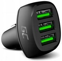 SZYBKA ŁADOWARKA SAMOCHODOWA 3x USB QC GREEN CELL + ORYGINALNE OPAKOWANIE