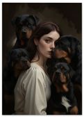 Obraz na płótnie psy portret rottweiler 80x120 cm