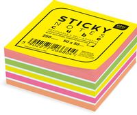 KARTECZKI SAMOPRZYLEPNE NEON 50X50 MM 250SZT INTERDRUK