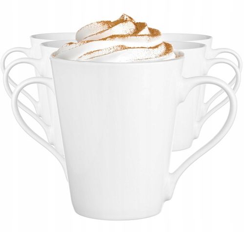 Kubki ceramiczne białe GLASMARK zestaw 6szt kawę latte herbatę 250ml na Arena.pl