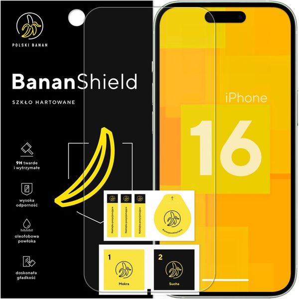 Szkło hartowane 9H BananShield do Apple iPhone 16 zdjęcie 1
