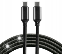 MOCNY KABEL USB-C - USB-C 1M EVERACTIVE OPLOT Szybkie ładowanie 100W QC