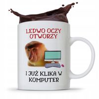 Kubek Śmieszny Janusz Nosacz Ledwo Oczy Otworzył Z Nadrukiem Ze Zdjęciem