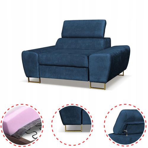 Zestaw mebli wypoczynkowych salon Bosso Sofa 2os fotele granat Family Meble na Arena.pl