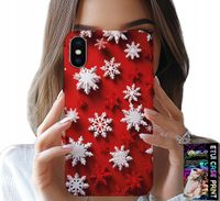 ETUI DO IPHONE X / XS - PŁATKI ŚNIEGU, ŚNIEG, GWIAZDKI, ŚWIĘTA