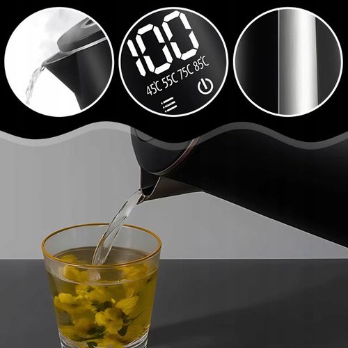 CZAJNIK ELEKTRYCZNY BEZPRZEWODOWY 1,7L 1500W CZARNY REGULACJA TEMPERATURY na Arena.pl