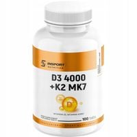 WITAMINA D3 4000 + K2 MK-7 100 tab ZDROWE KOŚCI MOCNE ZĘBY SERCE | INSPORT