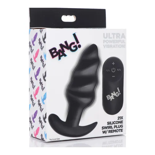 Vibrating Silicone Swirl Butt Plug with Remote Control Xr Brands na Arena.pl