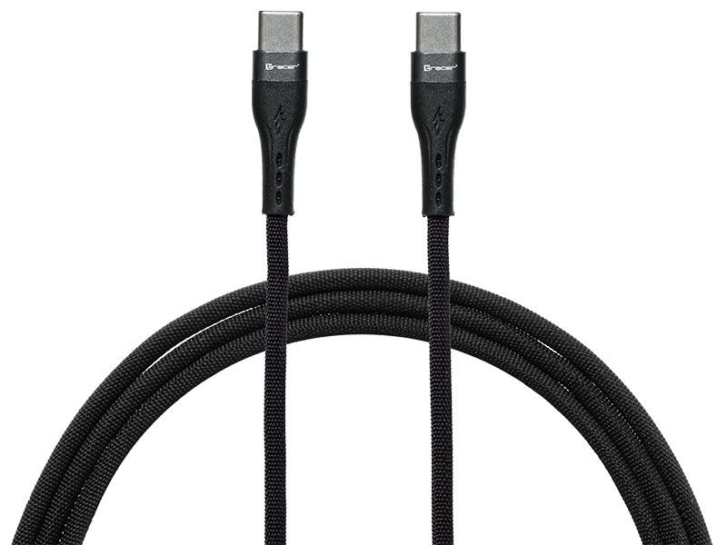 Kabel TRACER Typ C - Typ C 1m czarny 60W zdjęcie 1