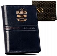 Portfel dla TATY twój tekst + imię JAKOŚĆ skórzany