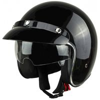 Kask na skuter motocyklowy otwarty z daszkiem BB 588 -przyciemniona blenda XL czarny połysk