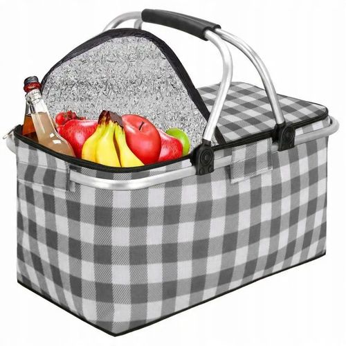 KOSZ PIKNIKOWY SKŁADANY TORBA TERMICZNA TURYSTYCZNY KOSZYK IZOLACYJNY 30L na Arena.pl
