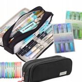 Piórnik Szkolny Czarny Saszetka na kredki kosmetyki