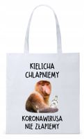 Nosacz Janusz Polak Torba Eco Biała Shopper Z Nadrukiem Ze Zdjęciem