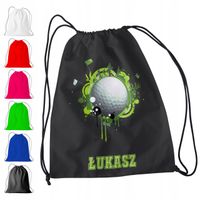 WOREK PLECAK SPORTOWY NA WF DLA DZIECI - GOLF + IMIĘ! GRA TURNIEJ KIJ