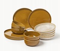 Komplet ręcznie wykonanych naczyń z kamionki Ethel, 12 elem.