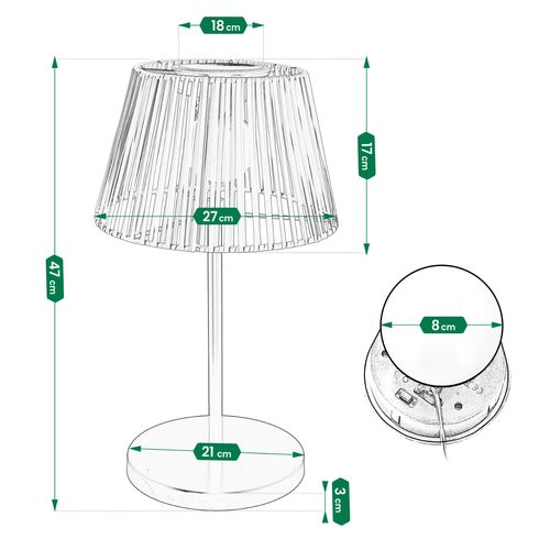 lampka solarna ogrodowa led stojąca zewnętrzna słupek na taras do ogrodu na Arena.pl