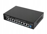 SWITCH PoE 8xPOE 2xUplink RJ45 10/100/1000Mbps 120W EXTEND 300M + DO KAMER