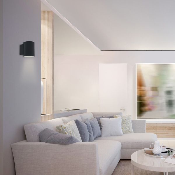 Minimalistyczna LAMPA ścienna KAUNAS 7020 Rabalux okrągły kinkiet metalowy do salonu czarny zdjęcie 4