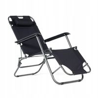 FOTEL OGRODOWY NA BALKON TARAS SKŁADANY FOLDI MEVEN CZARNY Z PODGŁÓWKIEM