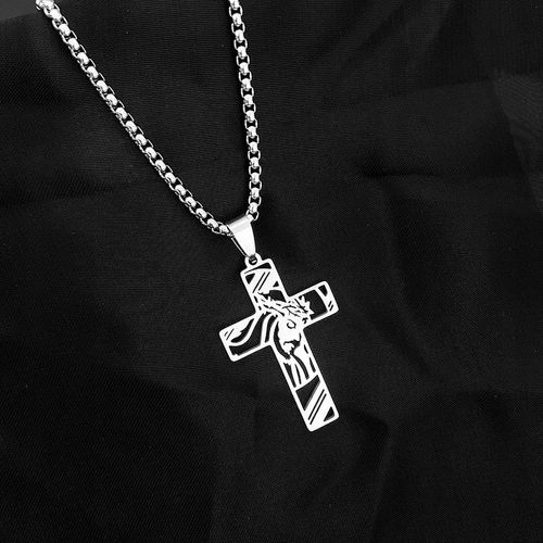 ŁAŃCUSZEK Z KRZYŻYKIEM Srebrny Męski Krzyż Łańcuch Naszyjnik WŁOSKI na Arena.pl