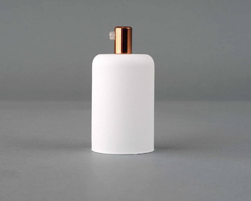 OPRAWKA E27 OSŁONKA DEKORACYJNA METALOWA BIAŁA MAT + MIEDŹ na Arena.pl