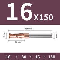 Frez 2-ostrzowy VHM do stali 55 HRC - TiSiN Rozmiar: Ø16x80x16Dx150L