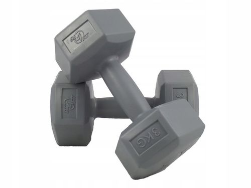 Zestaw Hantli Hantle Bitumiczne Ciężarki do Ćwiczeń Fitness Siłownia 2x 3kg na Arena.pl