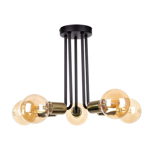 Lampa sufitowa 5xE27 VENNA BLACK/GOLD zdjęcie 1